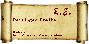 Reizinger Etelka névjegykártya